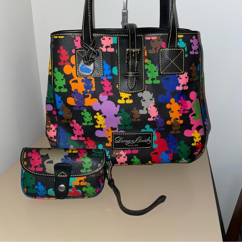 Disney Dooney & Bourke Wonder Mickey Medium Tote Bag & Wristlet